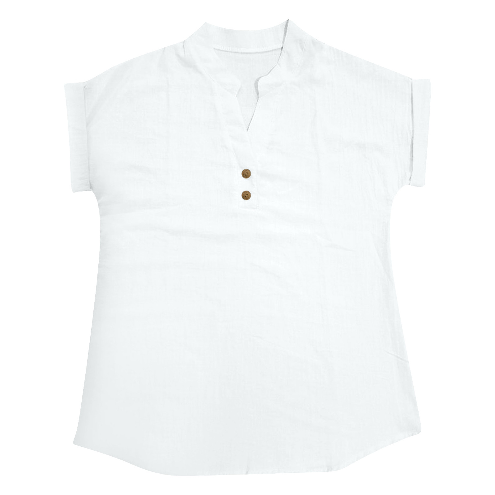 thumbnail image 5 of Camiseta sin mangas de verano holgada con cuello en V y pliegues para mujer: blusa fluida sin mangas con dobladillo curvo., 5 of 5